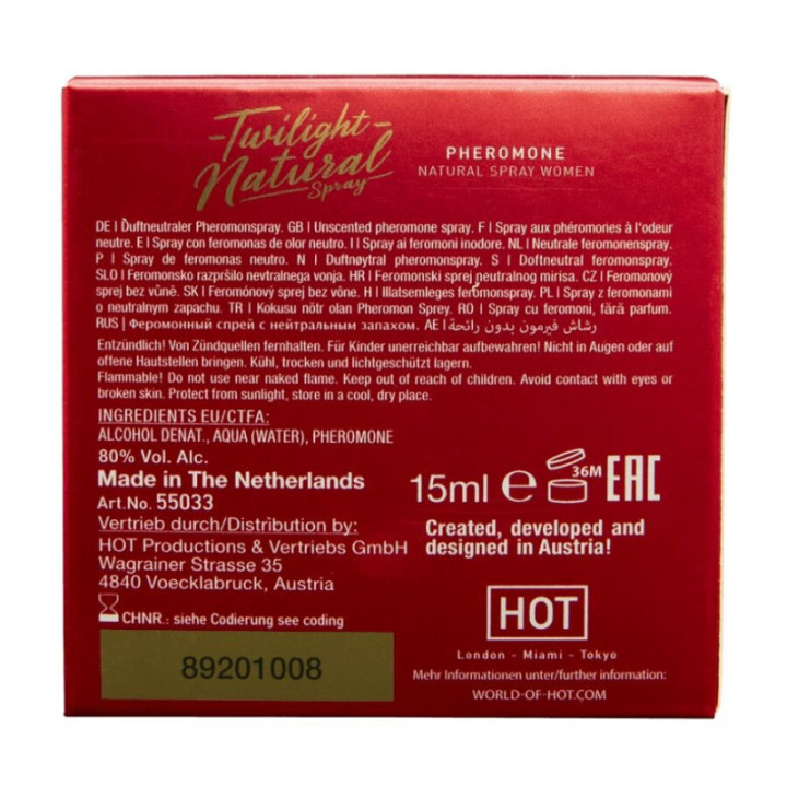 HOT - FEROMÔNIO CREPÚSCULO NATURAL PARA MULHERES 15 ML