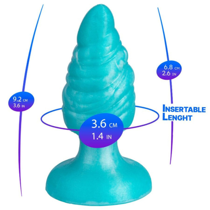 SILEXD - MELTY PLUG ANAL DE DERRETIMENTO FANTASY DE SILICONE LÍQUIDO TERMOREATIVO AZUL CELESTIAL 9.2 CM