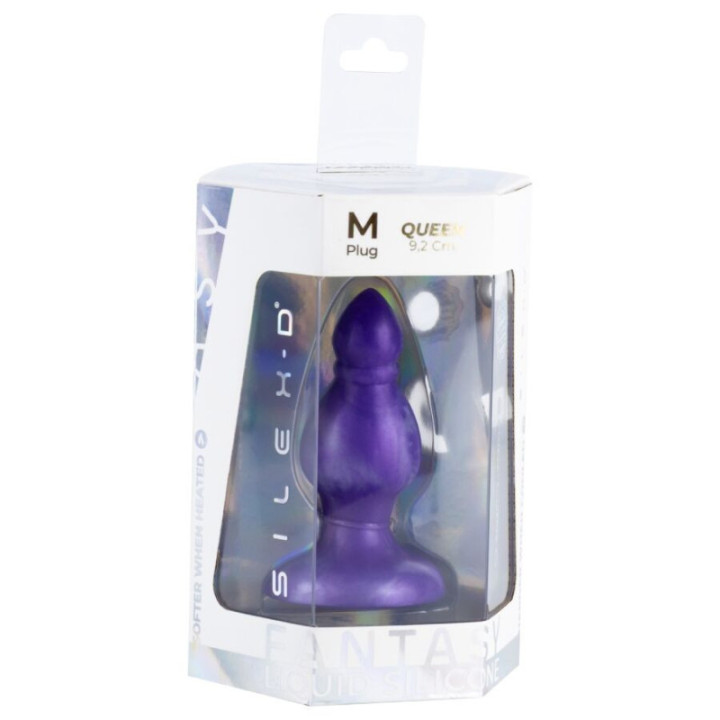 SILEXD - QUEEN ANAL PLUG FANTASY LIQUID SILICONE THEMORREATIVE PURPLE 9.2 CM