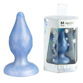 SILEXD - DIAMOND PLUG ANAL FANTASY DE SILICONE LÍQUIDO TERMOREATIVO AZUL PEROLADO 9.2 CM