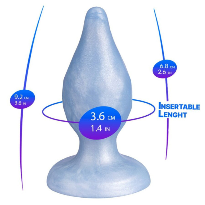 SILEXD - DIAMOND PLUG ANAL FANTASY DE SILICONE LÍQUIDO TERMOREATIVO AZUL PEROLADO 9.2 CM