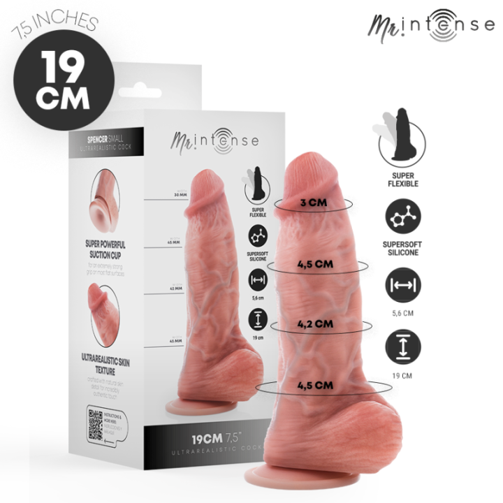 MR INTENSE - PEQUENO DILDO DE SILICONE SPENCER 19 CM -Ø- 4.5 CM