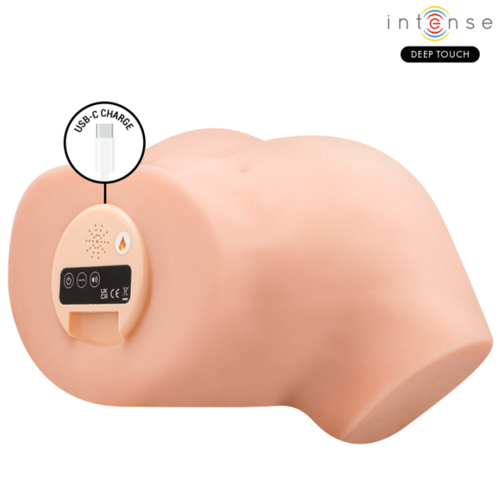 INTENSE DEEP TOUCH - MASTURBADOR ANAL E VAGINAL NICOLE COM EFEITOS DE SUCÇÃO. CALOR. VIBRAÇÃO E VOZ. COM CONTROLE REMOTO. 5.3 KG