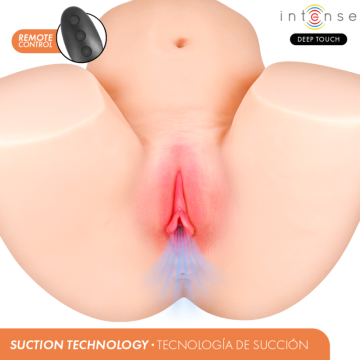 INTENSE DEEP TOUCH - MASTURBADOR ANAL E VAGINAL JULIA COM SUCÇÃO. CALOR. VIBRAÇÃO E EFEITOS DE VOZ COM CONTROLE REMOTO 9 KG