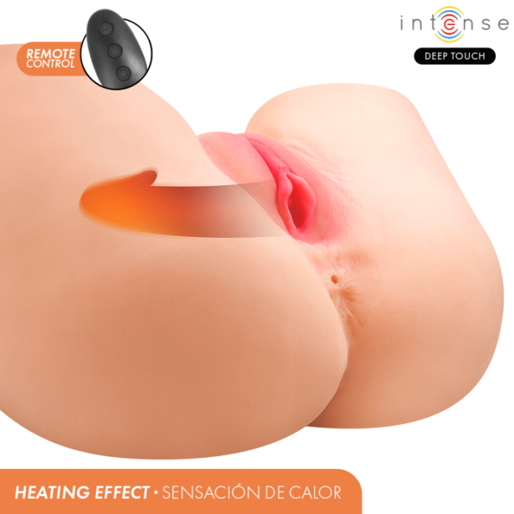 INTENSE DEEP TOUCH - MASTURBADOR ANAL E VAGINAL JULIA COM SUCÇÃO. CALOR. VIBRAÇÃO E EFEITOS DE VOZ COM CONTROLE REMOTO 9 KG