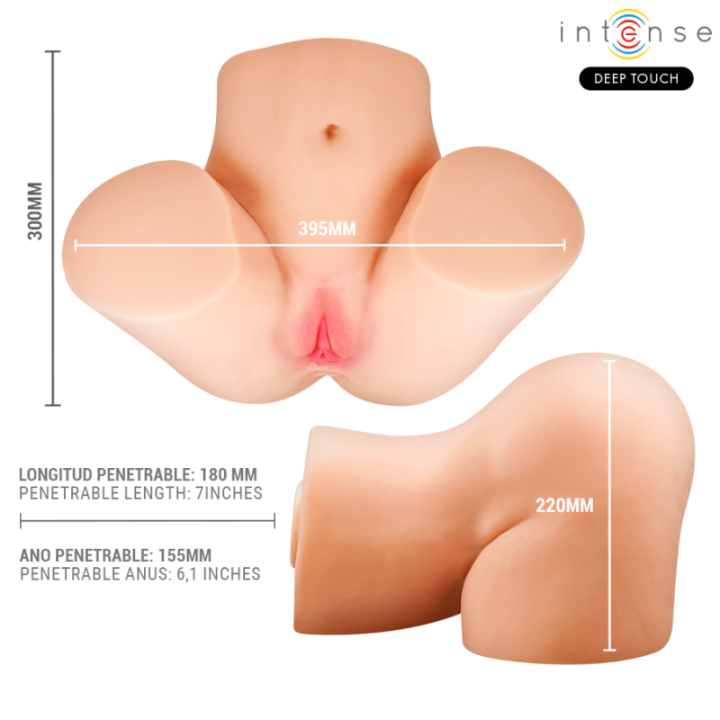 INTENSE DEEP TOUCH - MASTURBADOR ANAL E VAGINAL JULIA COM SUCÇÃO. CALOR. VIBRAÇÃO E EFEITOS DE VOZ COM CONTROLE REMOTO 9 KG