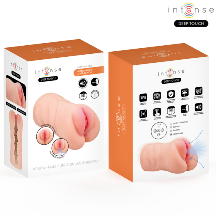 INTENSE DEEP TOUCH - KRISTA MASTURBADOR VAGINAL VIBRATÓRIO COM GEMIDOS E CONTROLE REMOTO