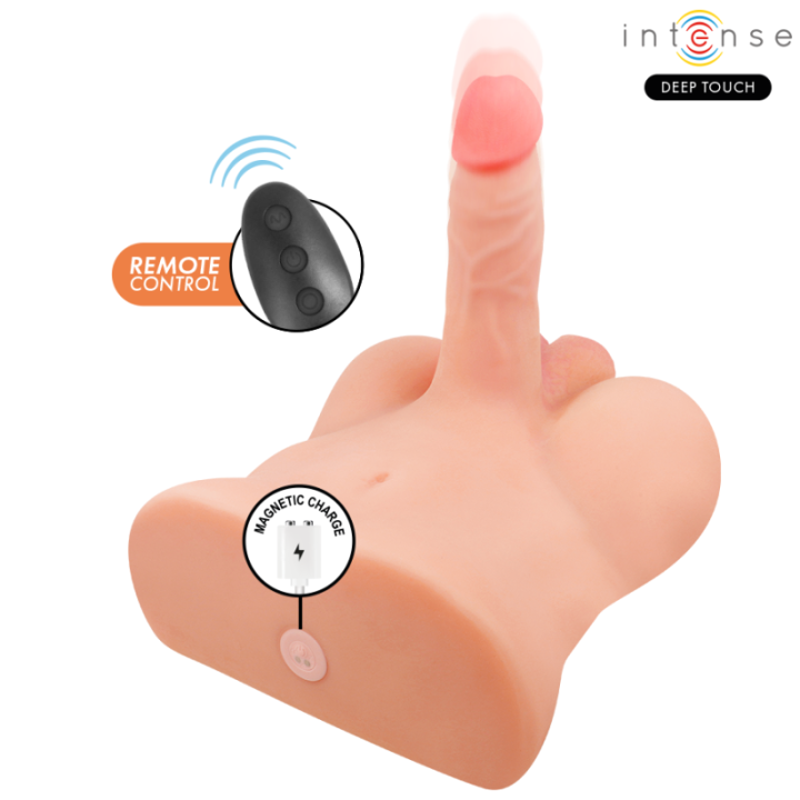 INTENSE DEEP TOUCH - TORSO DAMIEN COM ÂNUS E DILDO REALISTA COM FUNÇÃO DE PRESSÃO E VIBRAÇÃO. CONTROLE REMOTO. 3.5 KG