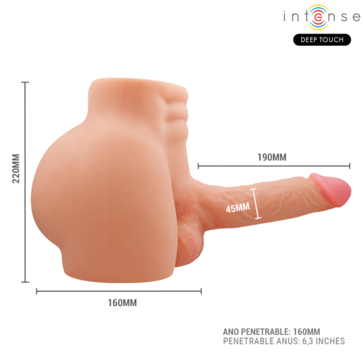 INTENSE DEEP TOUCH - TORSO RICHIE COM ÂNUS E DILDO REALISTA COM FUNÇÃO DE EMPURRAR E VIBRAR. CONTROLE REMOTO. 4.7 KG