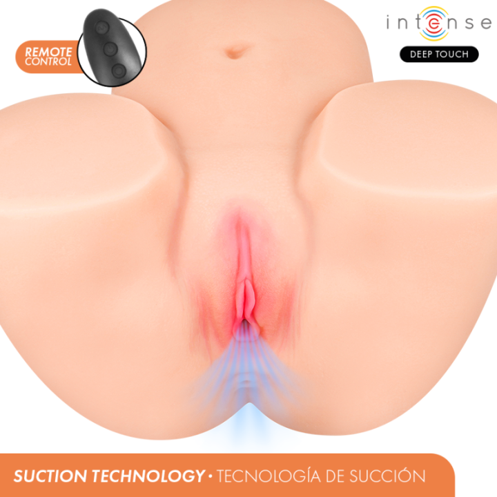 INTENSE DEEP TOUCH - MASTURBADOR ANAL E VAGINAL GINGER COM EFEITOS DE SUCÇÃO. CALOR. VIBRAÇÃO E VOZ. COM CONTROLE REMOTO. 5.3 KG