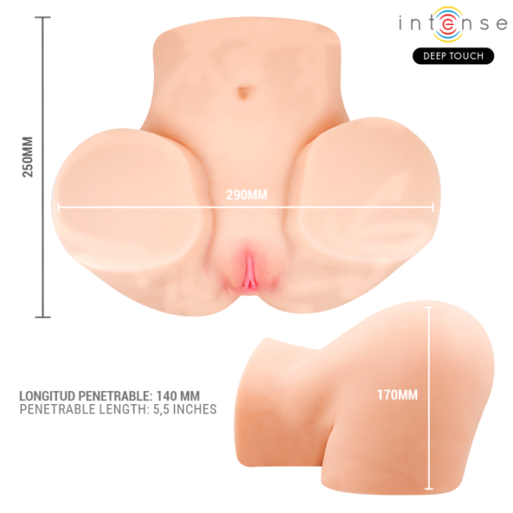 INTENSE DEEP TOUCH - MASTURBADOR ANAL E VAGINAL GINGER COM EFEITOS DE SUCÇÃO. CALOR. VIBRAÇÃO E VOZ. COM CONTROLE REMOTO. 5.3 KG