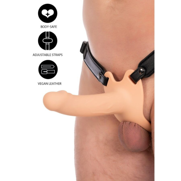 HIDDEN DESIRE - INFERNO MANGA PENIANA DE SILICONE COM STRAP-ON 18 CM