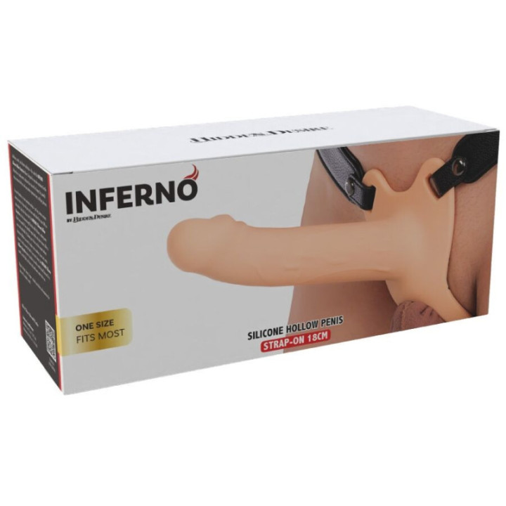 HIDDEN DESIRE - INFERNO MANGA PENIANA DE SILICONE COM STRAP-ON 18 CM