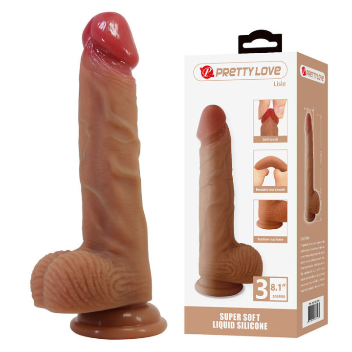 PRETTY LOVE - LISLE DILDO REALISTA COM VENTOSA 20.6 CM -Ø- 4.2 CM