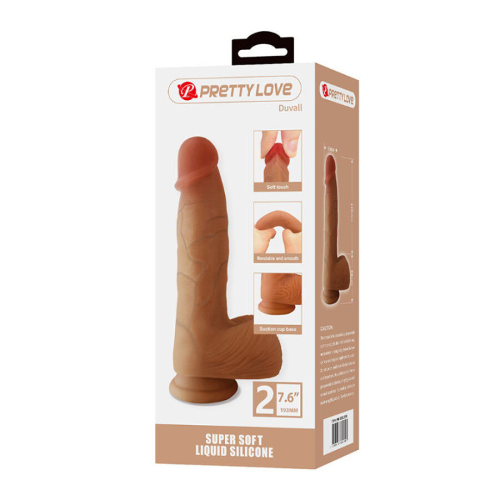 PRETTY LOVE - DUVALL DILDO REALISTA COM VENTOSA 19.3 CM -Ø- 4.5 CM