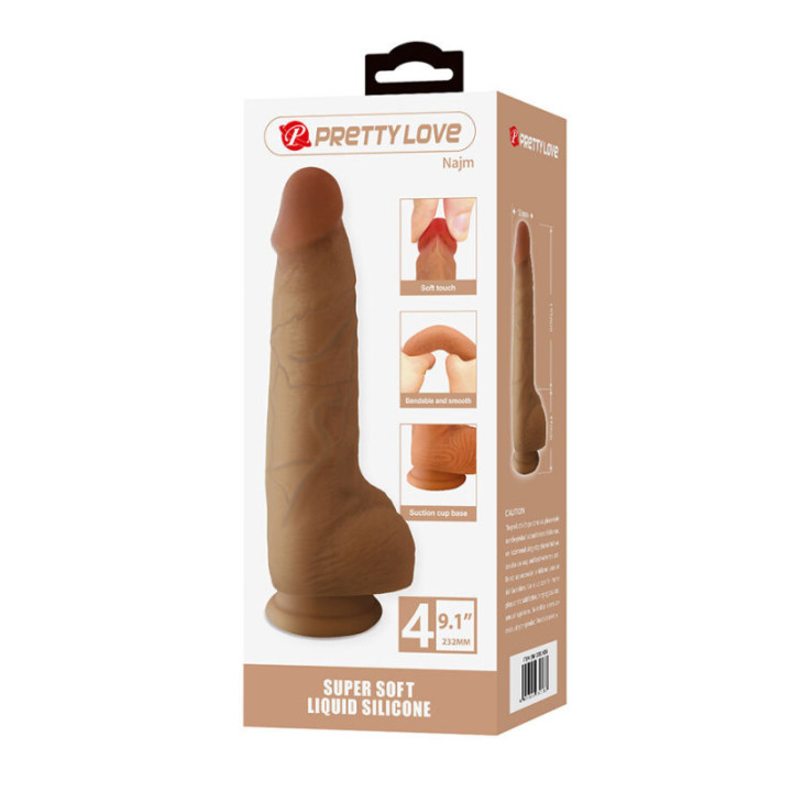PRETTY LOVE - NAJM DILDO REALISTA COM VENTOSA 23.2 CM -Ø- 5.5 CM