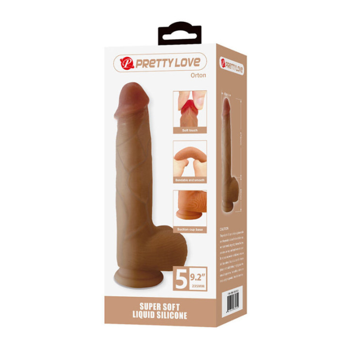 PRETTY LOVE - ORTON DILDO REALISTA COM VENTOSA 23.5 CM -Ø- 4.9 CM