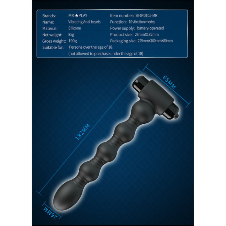 MR PLAY - MASSAGEADOR DE PLUG ANAL VIBRATÓRIO