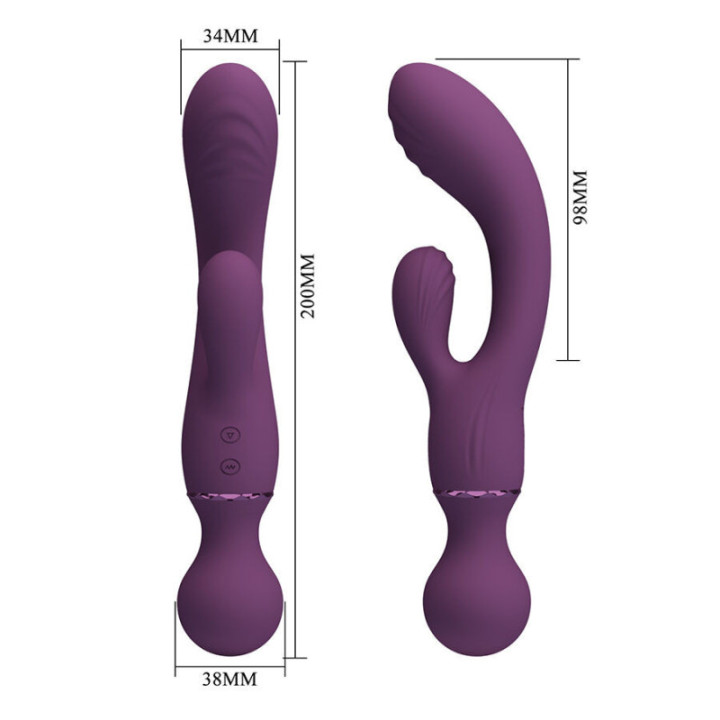 PRETTY LOVE - VIBRADOR ROXO PARA PONTO G. VERSÁTIL E COMPLETO