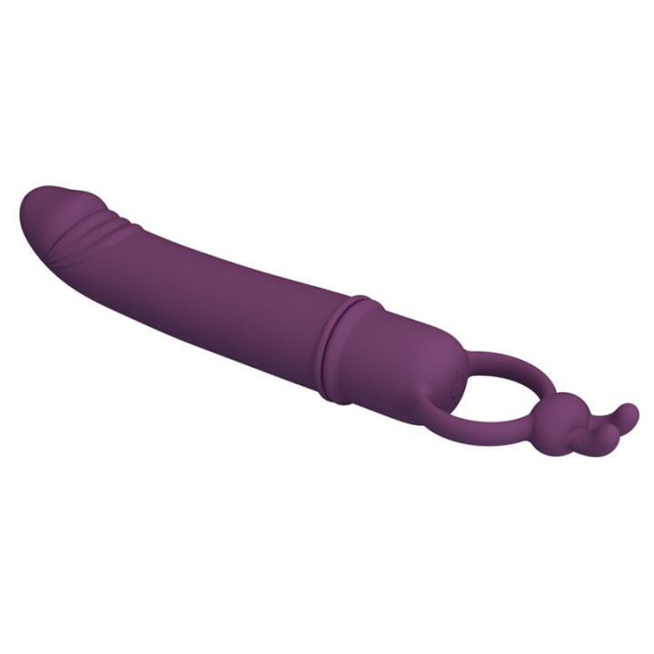 PRETTY LOVE - CORA VIBRADOR EM FORMATO DE PÊNIS COM ANEL DE RESISTÊNCIA
