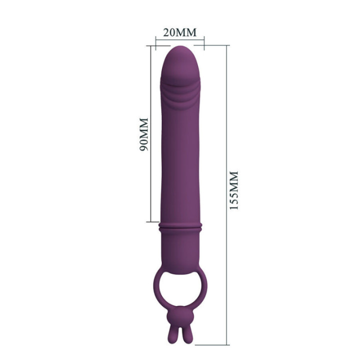 PRETTY LOVE - CORA VIBRADOR EM FORMATO DE PÊNIS COM ANEL DE RESISTÊNCIA