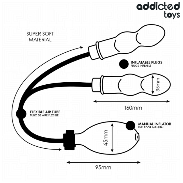 ADDICTED TOYS - PLUG ANAL DOBLE INFLABLE MODELO 3