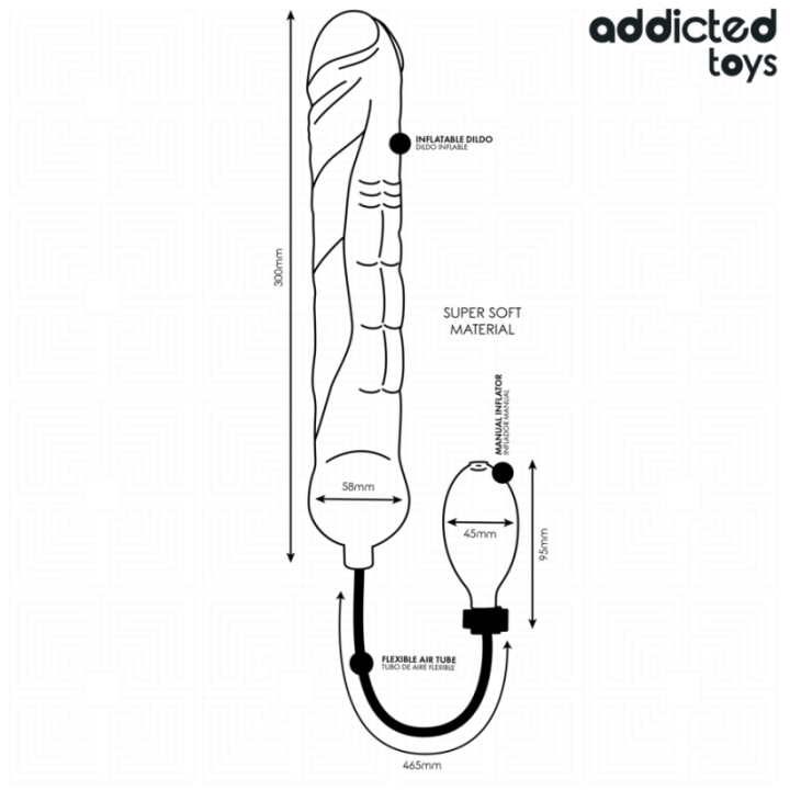 ADDICTED TOYS - DILDO INFLABLE XL MODELO 3