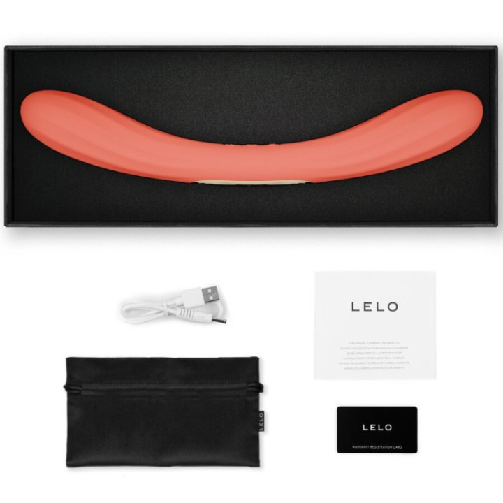 LELO - BOOMERANG VIBRADOR DE PONTA DUPLA VERMELHO CORAL