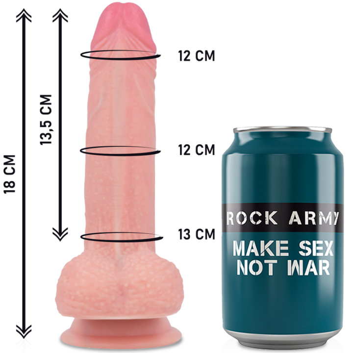 ROCKARMY - ARNÊS + SILICONE LÍQUIDO PREMIUM MUSTANG REALISTA 18 CM -O- 4.14 CM
