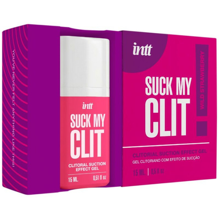 INTT - SUCK MY CLIT GEL COM EFEITO DE SUCÇÃO MORANGO SILVESTRE 15 ML