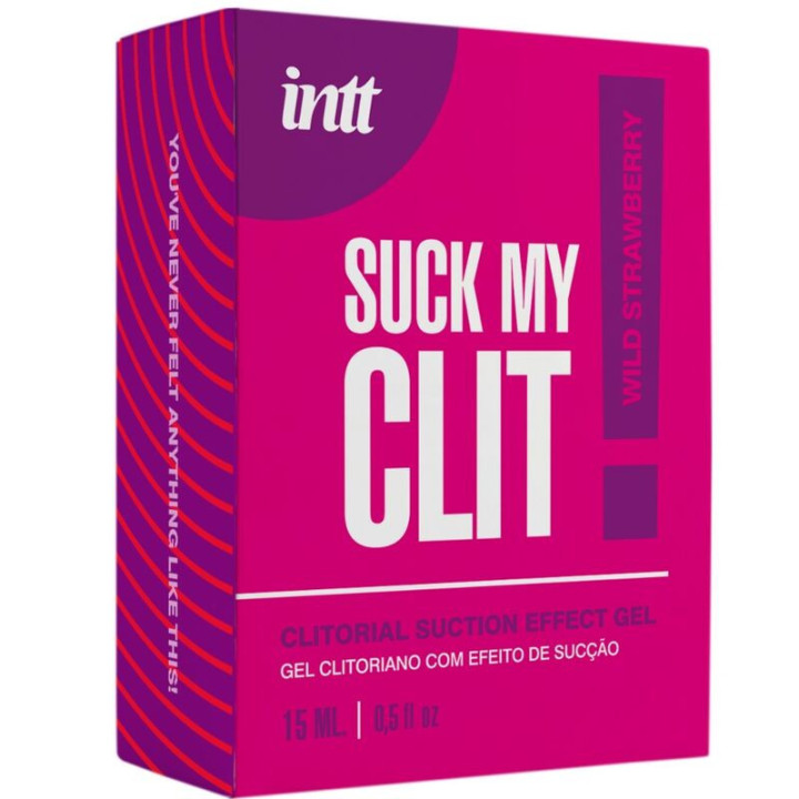 INTT - SUCK MY CLIT GEL COM EFEITO DE SUCÇÃO MORANGO SILVESTRE 15 ML