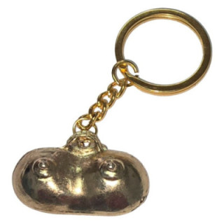 DIABLO PICANTE - CHAVEIRO DE METAL DOURADO COM SEIOS