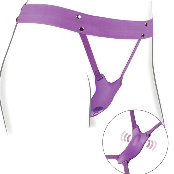 FANTASY FOR HER - ARNÊS DE BORBOLETA VIBRANTE. CONTROLE REMOTO RECARREGÁVEL E VIOLETA