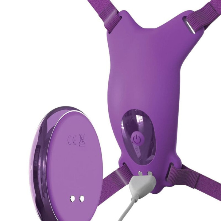 FANTASY FOR HER - ARNÊS DE BORBOLETA VIBRANTE. CONTROLE REMOTO RECARREGÁVEL E VIOLETA