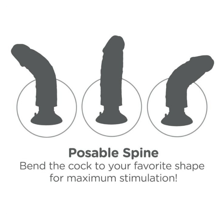 KING COCK - DILDO VIBRANTE COM TESTÍCULOS 20.3 CM NATURAL