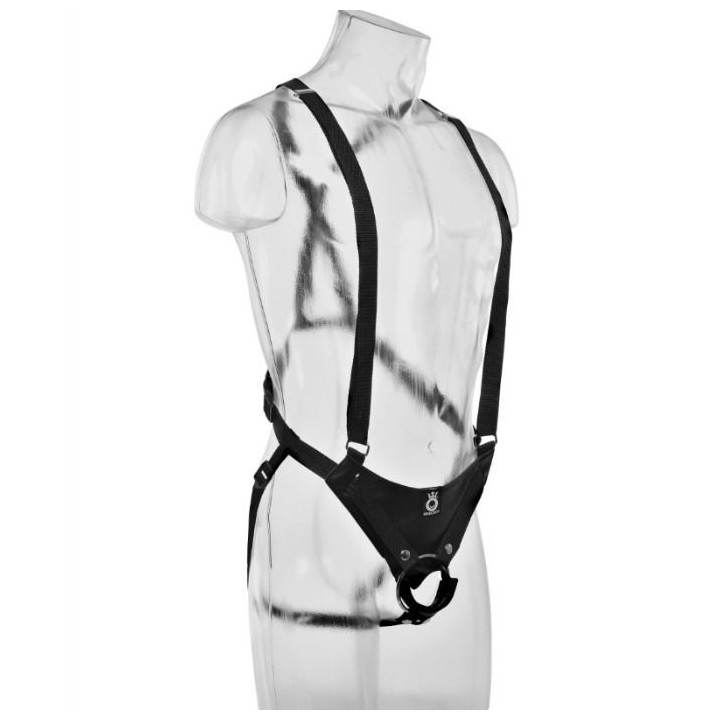 KING COCK - 25.5 CM HOLLOW STRAP-ON SUSPENDER SYSTEM CARNE
