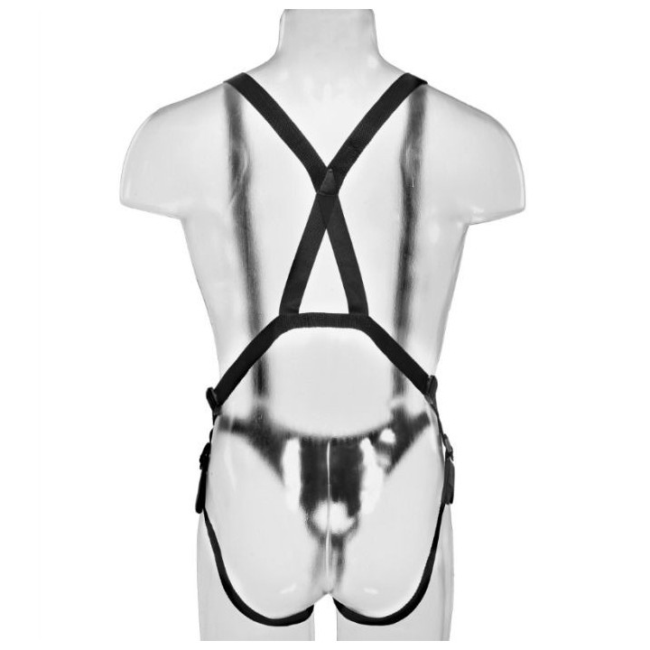 KING COCK - 25.5 CM HOLLOW STRAP-ON SUSPENDER SYSTEM CARNE