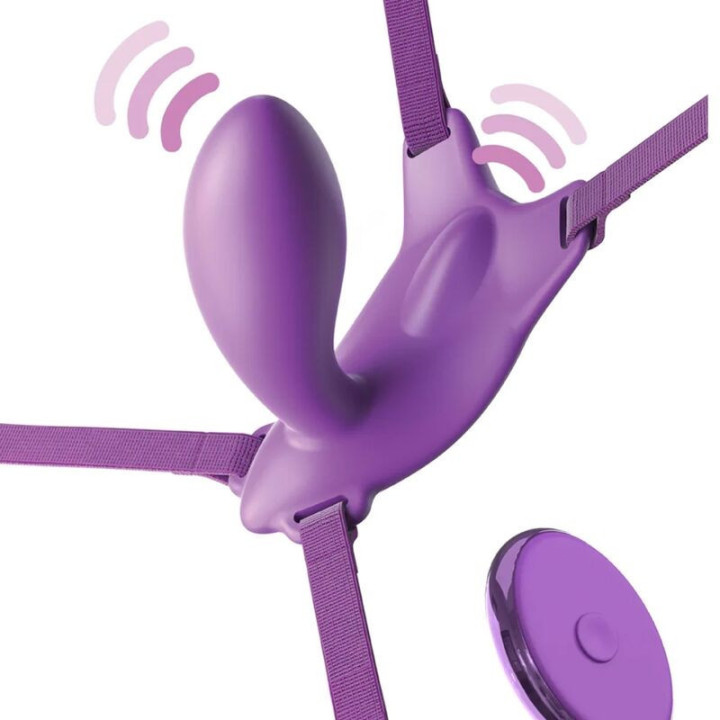 FANTASY FOR HER - ARNÊS DE BORBOLETA G-SPOT COM VIBRADOR. RECARREGÁVEL E CONTROLE REMOTO VIOLETA