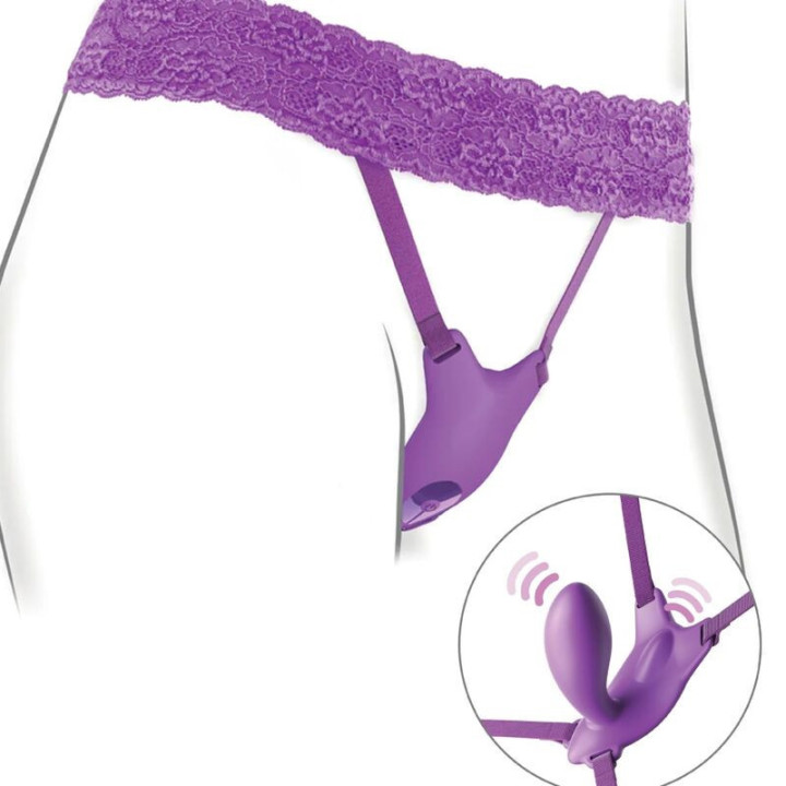 FANTASY FOR HER - ARNÊS DE BORBOLETA G-SPOT COM VIBRADOR. RECARREGÁVEL E CONTROLE REMOTO VIOLETA
