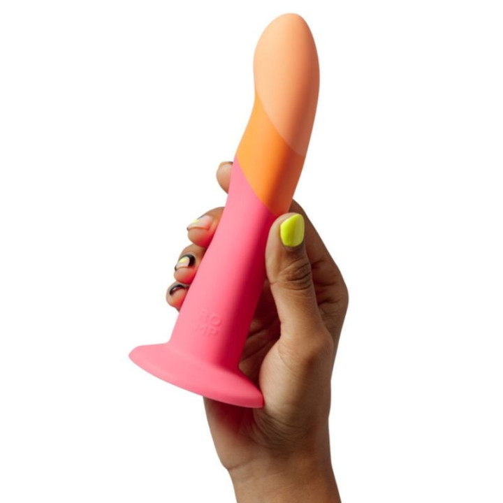 ROMP - DIZI DILDO DE SILICONE COM VENTOSA TRICOLOR 18 CM