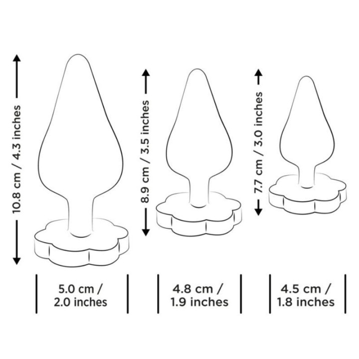 ROMP - KIT DE TREINAMENTO ANAL LUSTER P/M/G COM BASE EM FORMATO DE FLOR