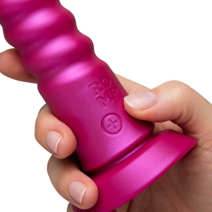 ROMP - JIGGLE VIBRADOR COM MOVIMENTOS PARA CIMA E PARA BAIXO COM VENTOSA ROSA