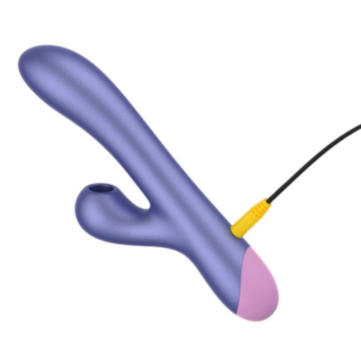 ROMP - PULSE RABBIT VIBRADOR DUPLO PARA PONTO G AZUL ELÉTRICO