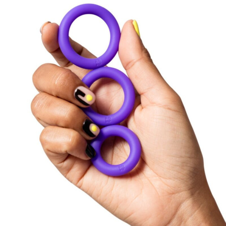 ROMP - REMIX TRIO CONJUNTO DE 3 ANÉIS PENIANOS DE SILICONE ROXOS
