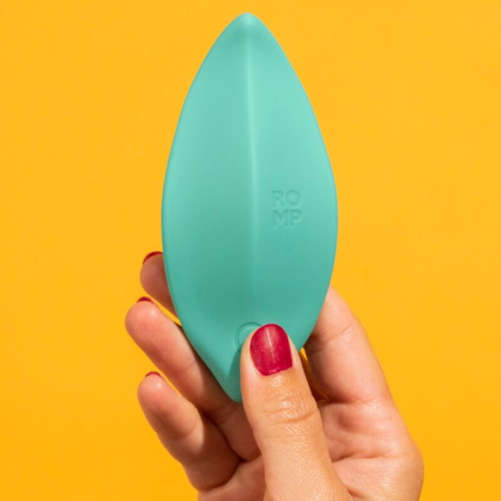 ROMP - VIBRADOR DE ONDAS. ESTIMULADOR CLITORIANO. FORMATO ERGONÔMICO. VERDE-ÁGUA