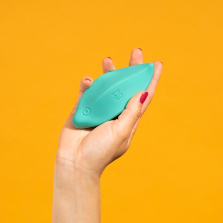 ROMP - VIBRADOR DE ONDAS. ESTIMULADOR CLITORIANO. FORMATO ERGONÔMICO. VERDE-ÁGUA