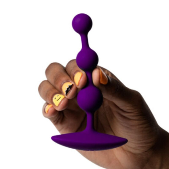 ROMP - AMP CONTAS ANAL DE SILICONE FLEXÍVEIS ROXAS 12.5 CM ROXAS
