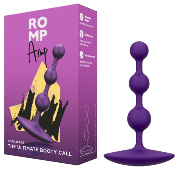 ROMP - AMP CONTAS ANAL DE SILICONE FLEXÍVEIS ROXAS 12.5 CM ROXAS