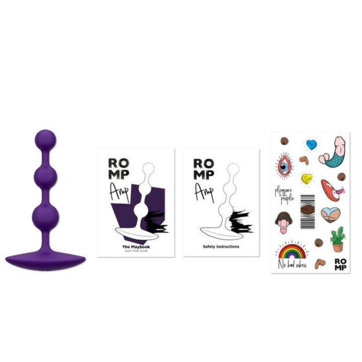ROMP - AMP CONTAS ANAL DE SILICONE FLEXÍVEIS ROXAS 12.5 CM ROXAS