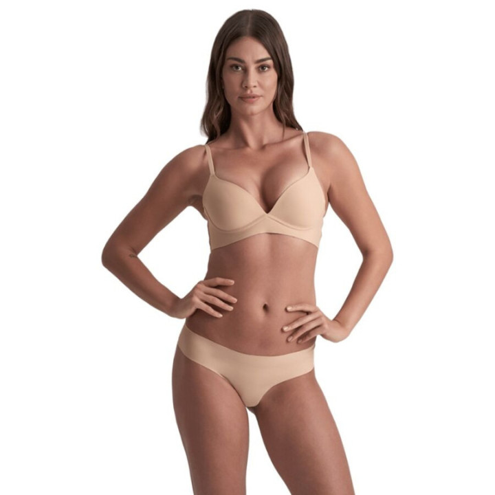 BYE-BRA - PACK 2 TANGAS INVISIBLES BEIGE Y NEGRO TALLA L
